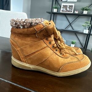 Call It Spring Tan Suede Sneakers
